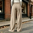 thumbnail image 4 of Women Corduroy Wide Leg Pants High Waist Button Zipper Pleated Trousers Loose Casual Palazzo Pants with Pockets, 4 of 9