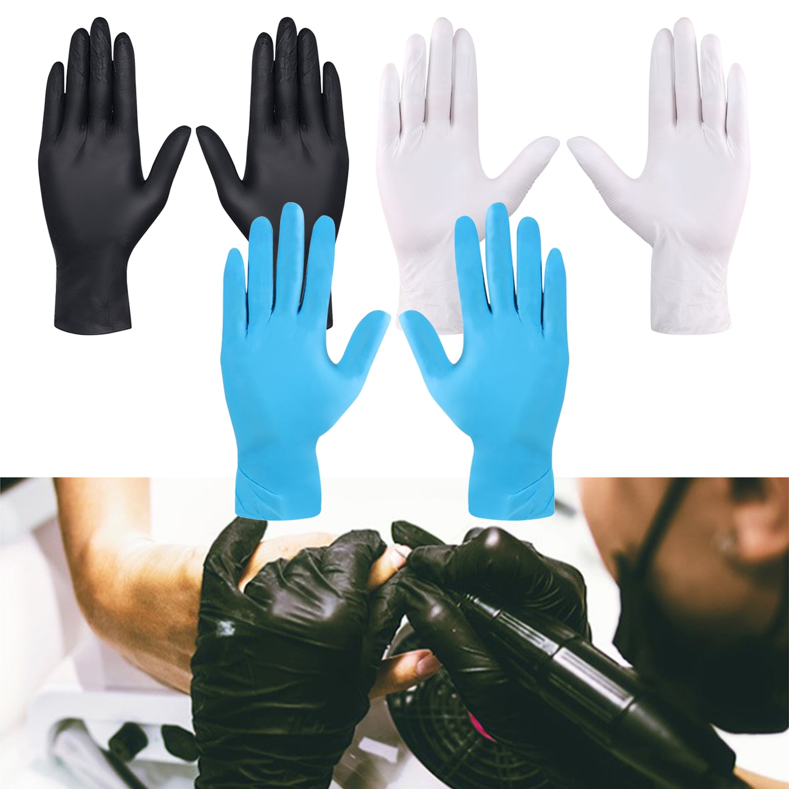 NitrileVinyl Blend Exam Gloves,100 Powder Free,Latex Free & Rubber