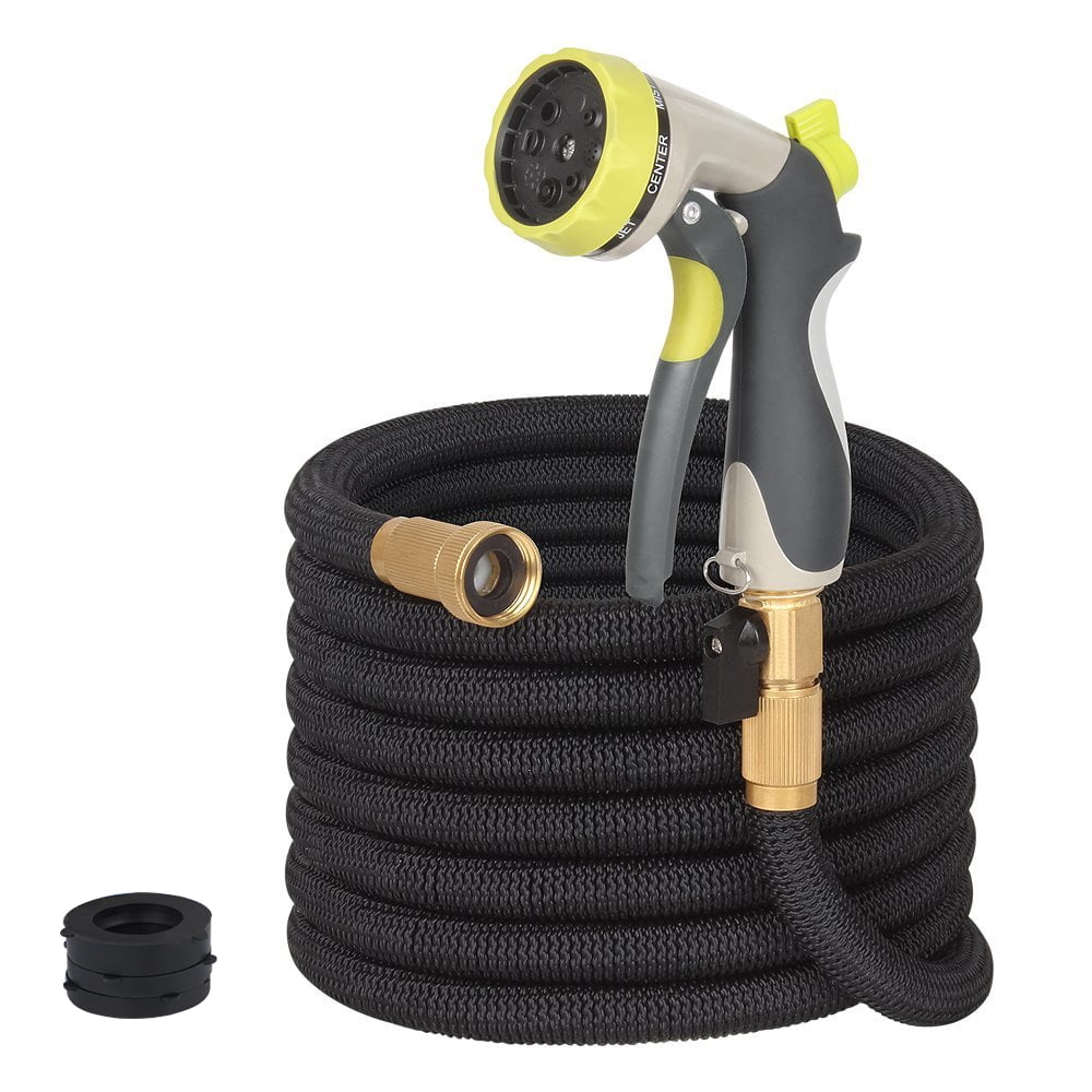 24 6ft Garden Hose Kit Expanding Hose Strong Expanding Hose With Dual Rubber Core Flexible Expanding Hose With Metal 8 Function Spray Nozzle 3 4 Solid Brass Fitting Walmart Canada