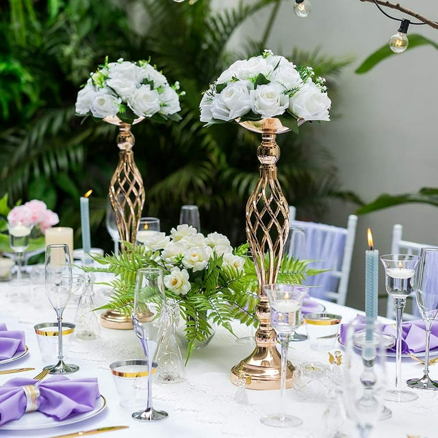 Vases for Centerpieces 2/10 Pcs Vases Wedding Centerpieces for Tables Twist Type Versatile Metal Flower Arrangement for Wedding Party Dinner Centerpiece Decor