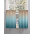 thumbnail image 3 of Tier Curtains 45 Inches Long, Navy Blue Brown Ombre Window Treatment Curtain Drapes, Teal Gradient Color Modern Abstract Art Small Curtain Drapes for Bathroom Laundry Room, 27.5"x45", 2 Panels, 3 of 7