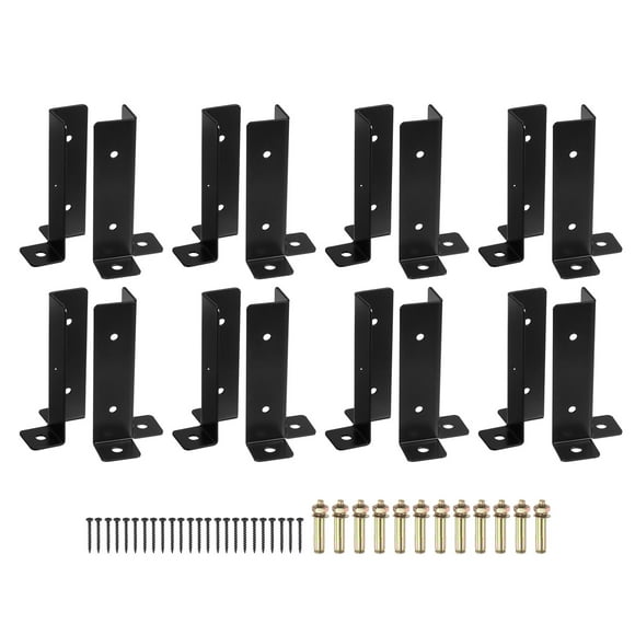 Uxcell 16pcs Adjustable Deck Post Base Fit 1.5x1.5,2x2,2x4,4x4 Post, Half Column Deck Post Base for Deck Railing Mailbox