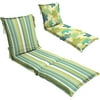 Topanga Stripe Sea Grass Flange Chaise Cushion