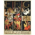 thumbnail image 2 of Walter Crane 12x14 Black Ornate Wood Framed Double Matted Museum Art Print Titled: The Absurd A.B.C Pl 2 (1874), 2 of 5