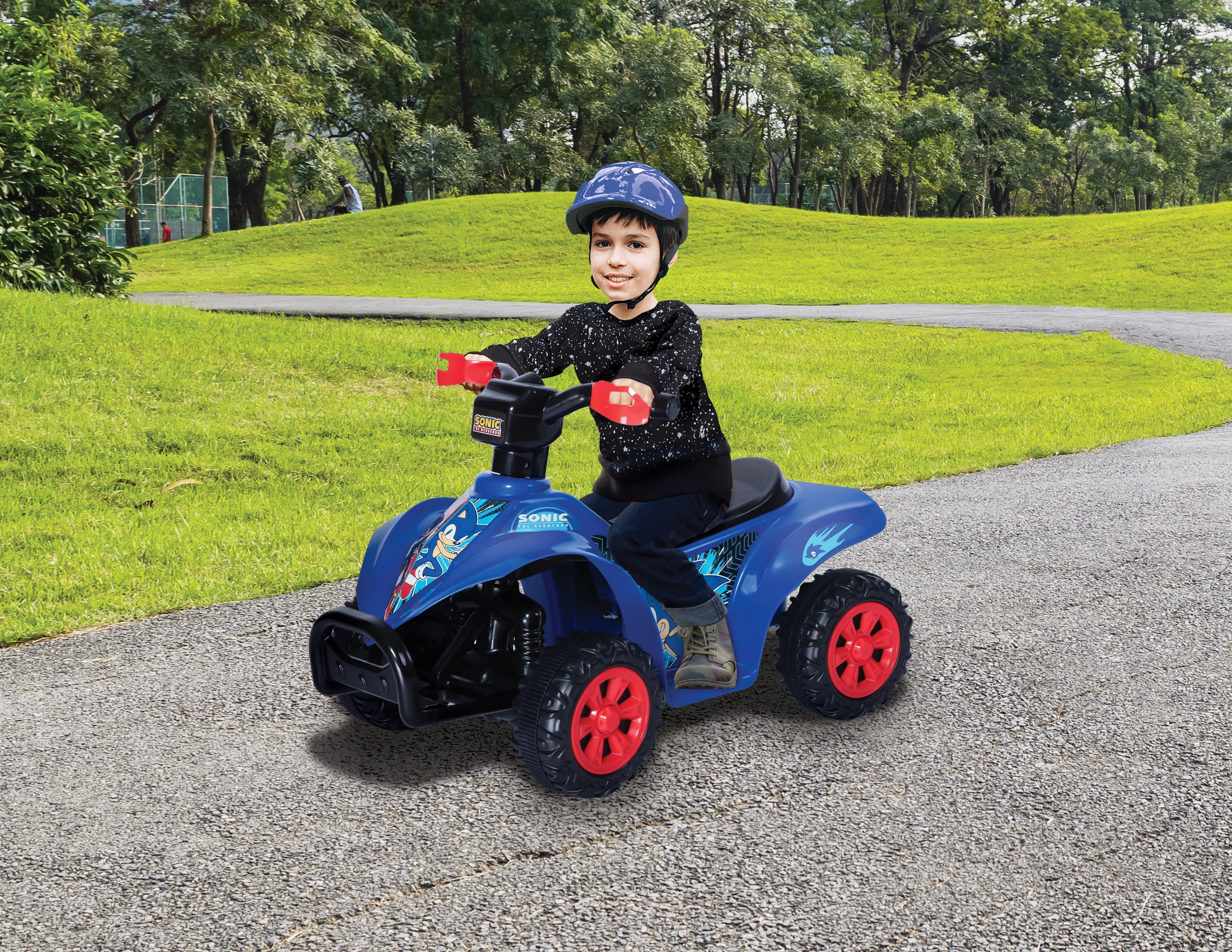 Sonic ATV Quad, 6V Battery Powered Ride On for Kids Ages 1.5+, Blue