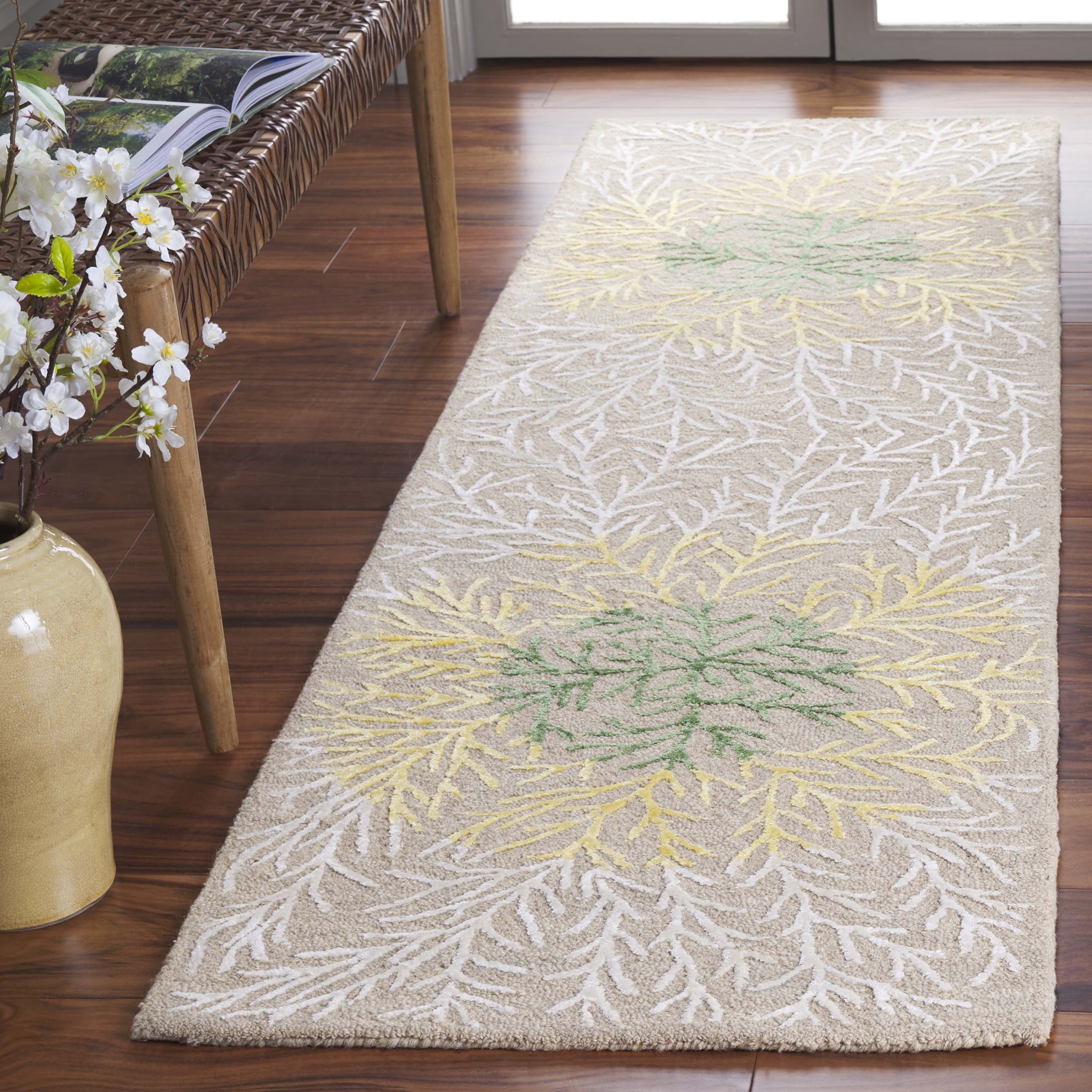 SAFAVIEH Soho Roger Abstract Runner Rug, Beige/Yellow, 2'3" x 8'