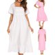 thumbnail image 4 of Vestido de tumbona para mujer con bolsillos, volantes de encaje, camisones sueltos de manga cor Abanopi Vestido, 4 of 7