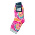 thumbnail image 2 of Magellan Outdoors Women's Lodge Socks Aloe Infused Soothing Spa Socks for Women and Men (Pink & Orange Tie Dye, Medium), 2 of 5