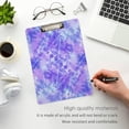thumbnail image 4 of FMSHPON Abstract Purple Tie Dye Marble Print Clipboard Hardboard Wood Nursing Clip Board and Pull for Standard A4 Letter 13x9 inches, 4 of 7