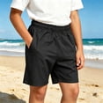 thumbnail image 6 of WAVSUF Kids Boys Shorts, with Pockets Lightweight Elastic Waist Summer Casual Trendy Shorts Black 8, 6 of 10