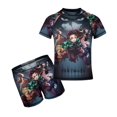 thumbnail image 1 of Demon Slayer Boys 2-Piece Swimsuit Set, Short Sleeve Rash Guard & Swim Trunks, 1 of 7