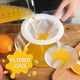 thumbnail image 4 of Filtro de alimentos de malla fina, tamiz de nailon reutilizable para café, jugos, aceites, colador de plástico con mango antideslizante para leche de soja, leche de arroz, miel, amplia aplicación en, 4 of 6