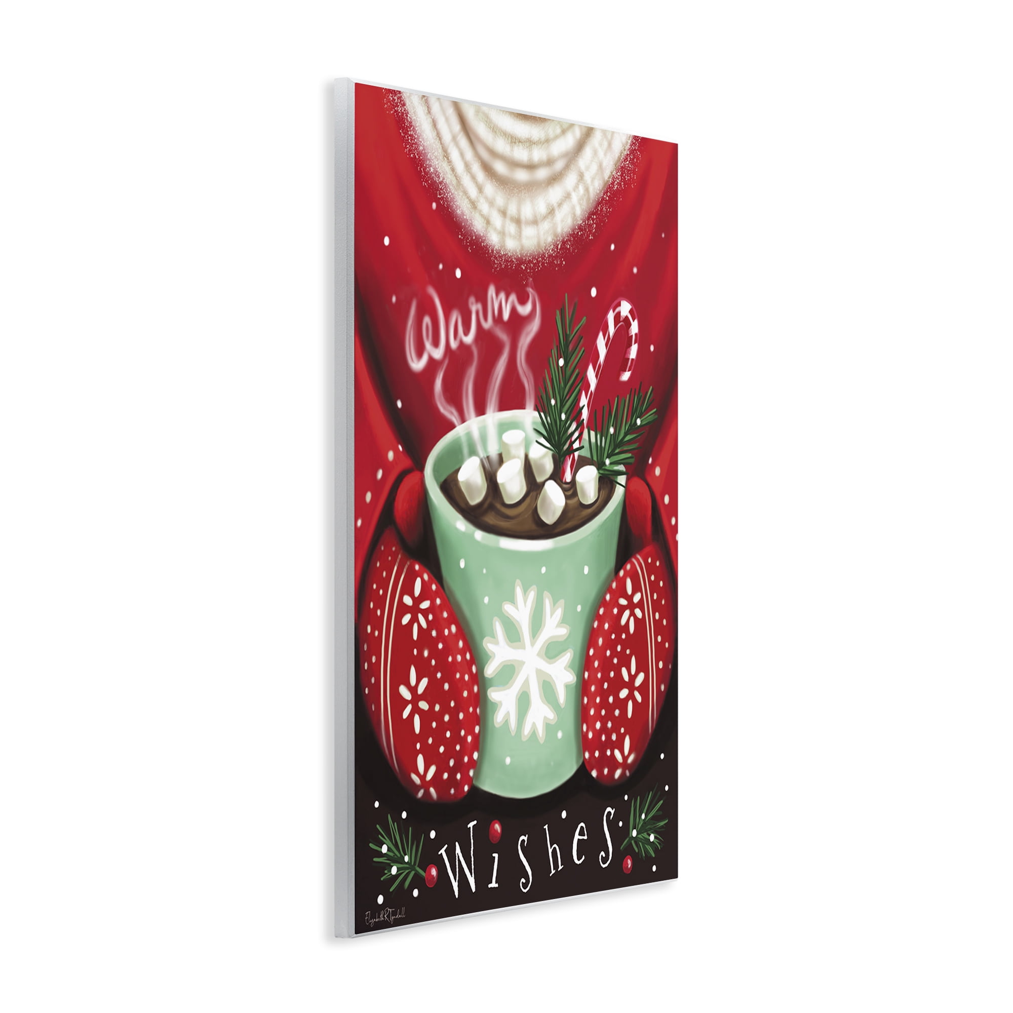 Stupell Industries Warm Wishes Hot Cocoa Holiday Painting Unframed Art Print Wall Art, 13 x 19