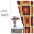 thumbnail image 5 of Geometric 70s Curtains, Abstract Orange Red Yellow Square Vintage 1960s, Bedroom Living Room Kitchen Blackout Curtains\u201842X54 Inch, 5 of 6