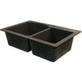 thumbnail image 2 of Transolid Aversa 33in x 22in silQ Granite Drop-in Double Bowl Kitchen Sink with 4 BADE Faucet Holes, In Espresso, 2 of 4