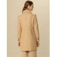 thumbnail image 4 of Unique Bargains Manteau Mi-Long à Double Boutonnage pour Femme à Revers Cranté, 4 of 7