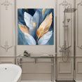 thumbnail image 4 of Wall Art Prints, Blue Feather Framed Canvas Prints for Bedroom Living Room Bathroom Office, Abstract Modern Golden Art Painting Textured Gallery Wrap Wall Art Poster for Gifts Home Decor 12"x12", 4 of 9