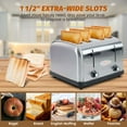 thumbnail image 7 of Hakka 4-Slice Commercial Toaster 1800W Stainless Steel with 1.5-Inch Wide Slots and 2 Crumb Trays, 7 of 7