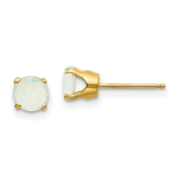 Primal Gold 14 Karat Yellow Gold 5mm Opal Earrings