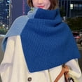 thumbnail image 2 of Binhe Women's Solid Color Slit High Collar Shawl Knitted Scarf Warm Pullover Woolen Scarf with Sweater Tops Scarf Shawl Wrap Scarf, 2 of 5