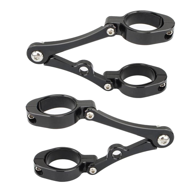 2 abrazaderas de Soporte para motocicleta Zulema Soporte de faro de motocicleta 39 mm a 41 mm Negro