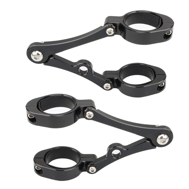 2 abrazaderas de Soporte para motocicleta Zulema Soporte de faro de motocicleta 39 mm a 41 mm Negro