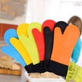 thumbnail image 3 of Guantes de silicona para horno, forro de algodón acolchado, Guantes antideslizantes con aislamiento térmico para microondas 1 par Kearding JJ16029-01, 3 of 7
