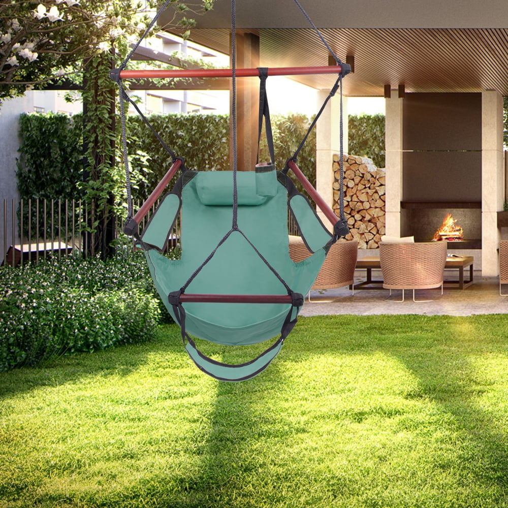 Zimtown Portable Hammock Rope Chair Garden Beach Camping Wood - Walmart.com - Walmart.com