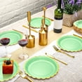 thumbnail image 4 of Tutuviw 20 Pcs Pastel Scalloped Edge Disposable Paper Plates 9 Inch, Party Paper Plates, Pastel Paper Plates with Gold Foil Edge for Dessert Cake Baby Shower Birthday Party (Mint Green), 4 of 8