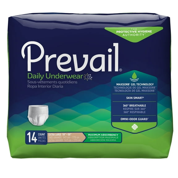 Prevail Super Plus Underwear, EXTRA-LARGE, Maximum Absorbency Pull On, PVS-514 - Pack of 14