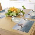 thumbnail image 4 of Ambesonne Nautical Place Mats Set of 4, Lonely Tree in Water, Standard Size, Teal Pink, 4 of 6