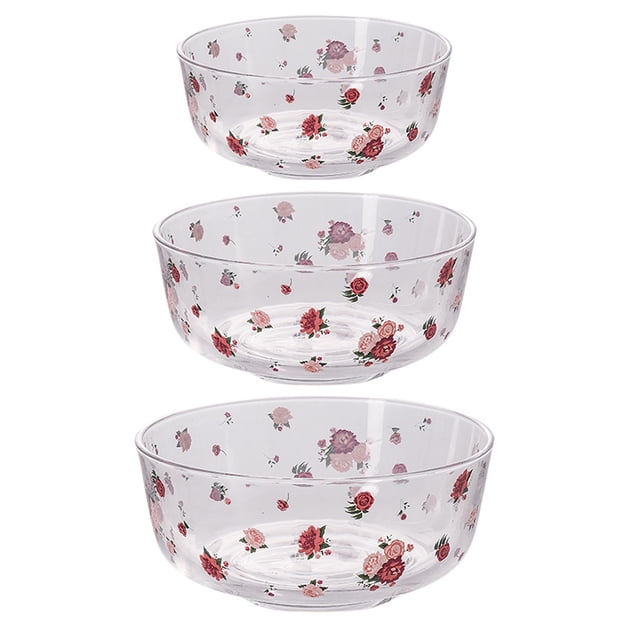 3 Pcs Bols à Salade à la Mode Bol en Verre Chic Bol de Service pour Aliments pour la Maison