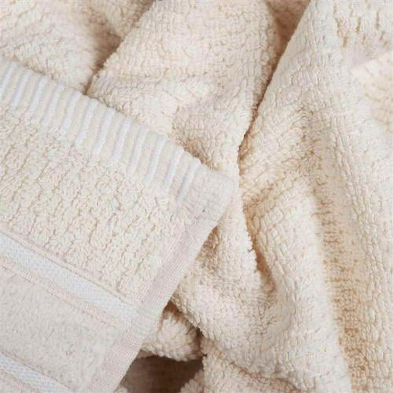 Lavish Home 100% Cotton Rice Weave 6 Piece Towel Set - Seafoam