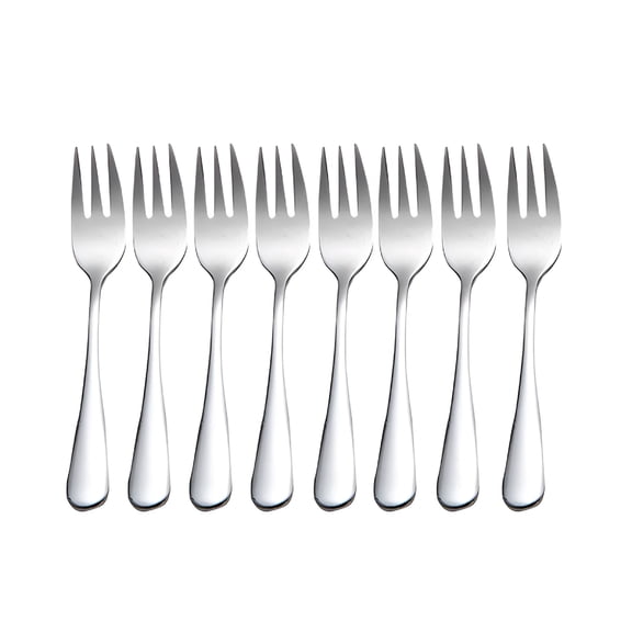 EXLEAF Set of 8 Stainless Steel Dessert Forks 5" for Salad Pastry Fruit