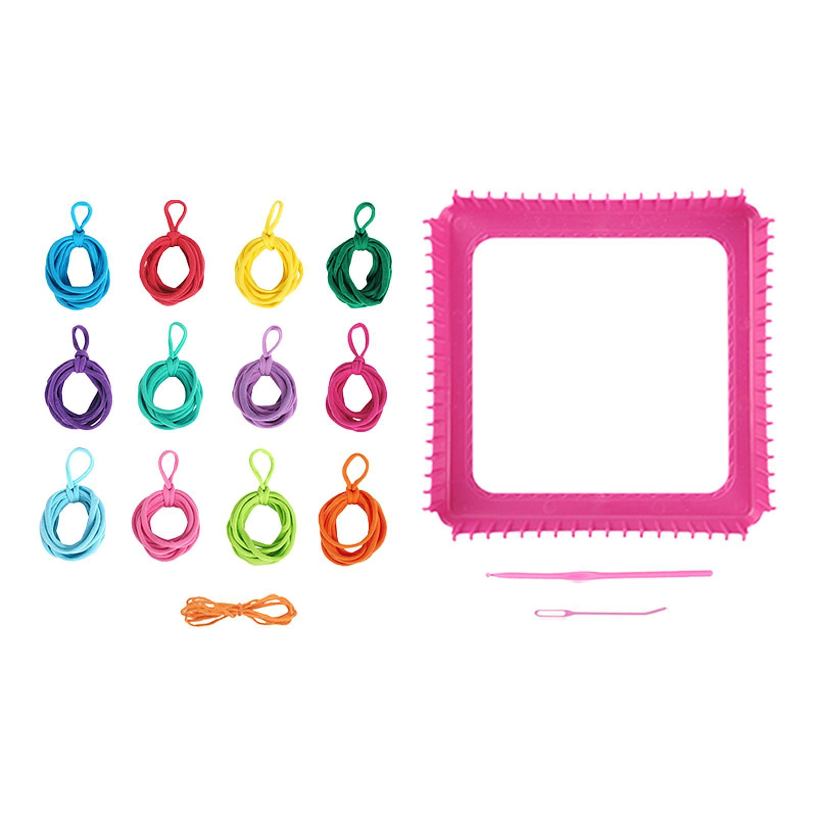 FVDPWYE Weaving Loom Kit Looming Knitting Tool Toy DIY Craft Making Pot Holder Loops for Style B