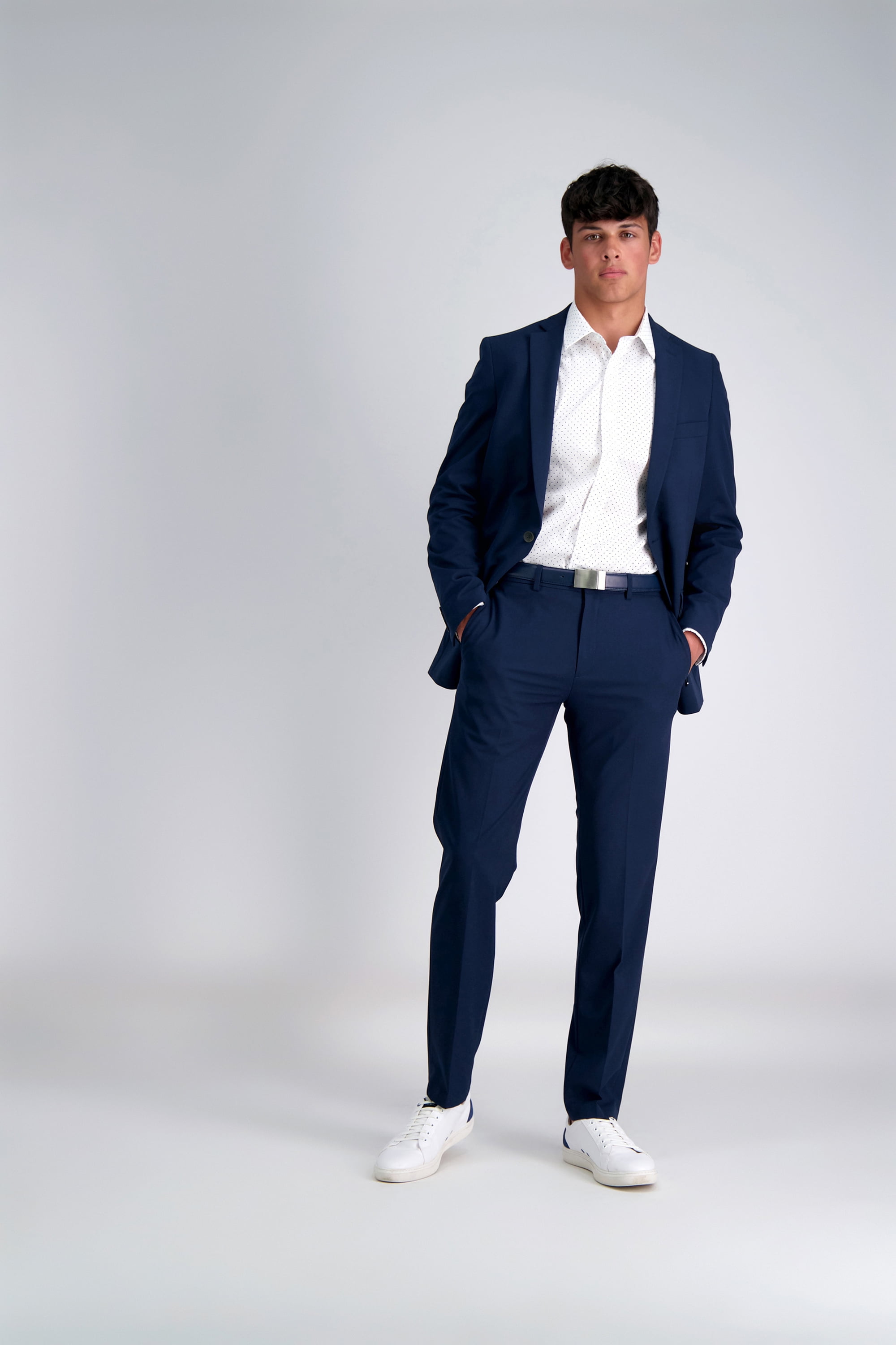 あ*き様 PorterClassicALOHASHIRT NAVY BLUE H Haggar H26 Men's Tailored Fit Stretch Suit Jacket - Blue 40R
