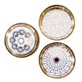 thumbnail image 1 of 3 x Ceramic Dish Moasic Pattern Delicate Kitchen Tableware Dining Dish with Golden Gloria platos de ceramica para cocina, 1 of 9