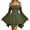 Army Green, variant on Womens Summer Off the Shoulder Mini Dress Casual Boho Ruched Off Shoulder Flowy Boho Dresses Black S-XXL