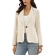 thumbnail image 1 of BLAZER CASUAL CHIC INSPIRADO para Mujeres Rayas Cuello con Muesca Un Botón Blazers de Oficina con Bolsillos S Beige, 1 of 6