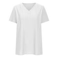 thumbnail image 4 of Jalioing Summer V Neck Tops Women's Eyelet Short Sleeve Tunic Blouses Trendy Casual Work Shirts Clothes, 4 of 7
