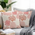 thumbnail image 2 of Coastal Ocean Coral Outdoor Pillow Covers Pack of 2 Red Pink Theme Pattern Waterproof Throw Pillow Covers Decorative Cushion Cases for Patio Garden Tent Balcony Couch 20x20 inch, 2 of 8
