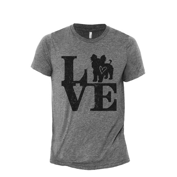 Love Yorkie Men's Modern Fit Fun Casual T-Shirt Printed Graphic Tee Heather Gray 2X-Large