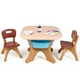 thumbnail image 1 of Patiojoy 3 PCS Kids Activity Storage Table & Chair Set Coffee, 1 of 8