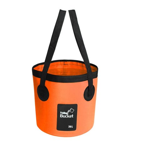 Portable Waterproof Fabric Trip Beach Toys Basin Travel Use Outdoor Bag Collapsible Water Bag Folding Water Bucket Water Storage ORANGE
