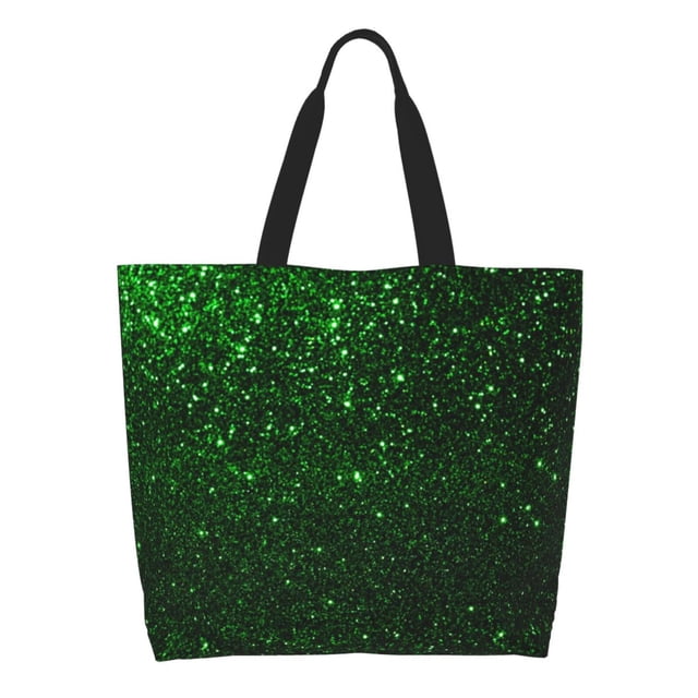 Disketp Green Sparkling Bolsa Tote Estampada para Mujer, Bolso de Hombro y de Mano para Compras y Viajes
