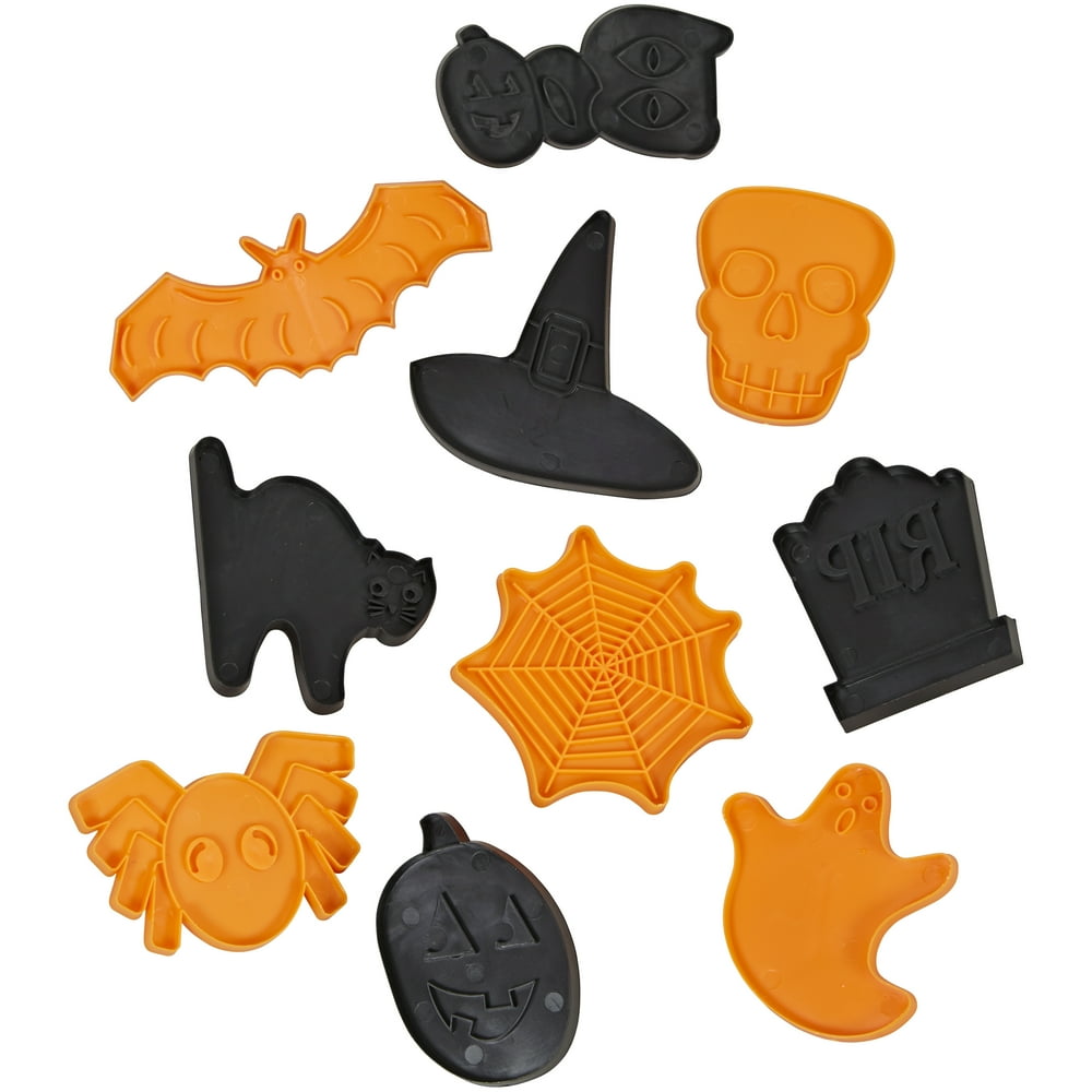 Wilton Halloween Shapes Stamp Cookie Cutter Set, 10Piece
