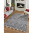 thumbnail image 1 of Unique Loom 3153199 4 x 6 ft. Chindi Chevron Rectangle Hand Woven Rug, Black, 1 of 1