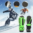 thumbnail image 2 of Ski-Gloves for Men Women, Winter Warm Mittens Water-Repellent Windproof for Cold Weather, Snowboarding, Driving,Cycling ,Color:Light Green, 2 of 3