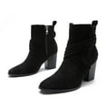 thumbnail image 6 of jsaierl Women's Shoes Fashion Minimalistic Solid Color Comfortable Zipper High Heel Thick Heel Boots, 6 of 7