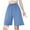 Blue, variant on Htigea Women's Bermuda Shorts Solid Summer Elastic Waist Drawstring Shorts Casual Straight Leg Short Pants with Pockets Baggy Linen Shorts for Women Time Limited Sale Light Blue M